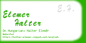 elemer halter business card
